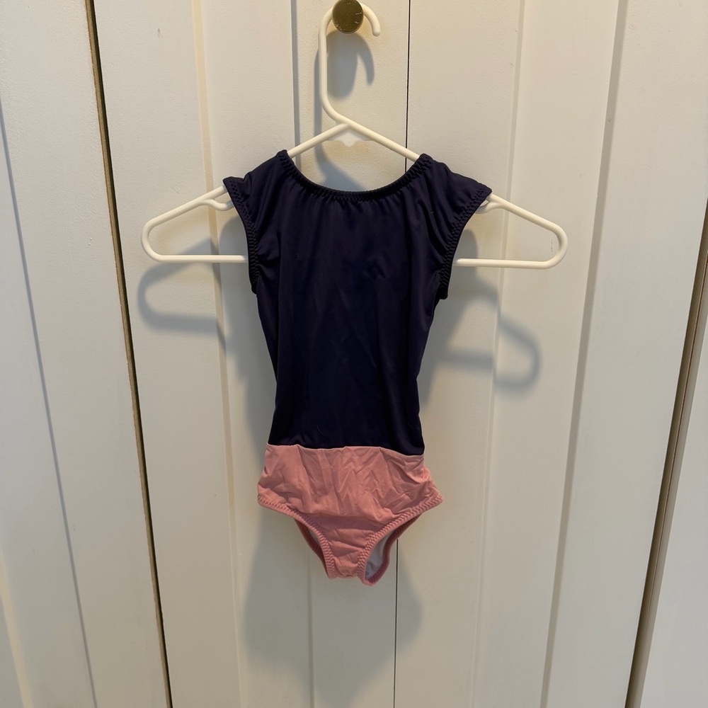 Navy and Pink girls swimsuit from Maisonette